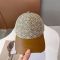 Loewe Anagram Cap In Jacquard and Calfskin Green/Khaki
