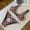 Loewe Anagram Underwear Set Women Lycra Coffee