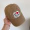 Loewe Anagram Love Heart Embroidery Baseball Cap In Worn Canvas Khaki