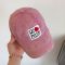 Loewe Anagram Love Heart Embroidery Baseball Cap In Worn Canvas Pink