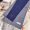 Loewe Bicolour Scarf In Cashmere Navy Blue/Grey