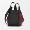Loewe Compact Hammock Bag In Nappa Calfskin Black/Burgundy
