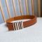 Loewe Graphic Logo Buckle Belt 2.8 In Smooth Calfskin Brown/Silver