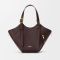 Loewe Hammock Flip Bag In Classic Calfskin Dark Chestnut