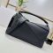 Loewe Large Featherlight Puzzle Bag In Nappa Lambskin Black