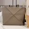 Loewe Large Horizontal Puzzle Fold Tote In Soft Grained Calfskin Taupe