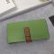 Loewe Large Vertical Wallet In Grained Calfskin Green