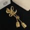 Loewe L Monogram Dangling Brooch In Metal Gold