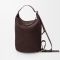 Loewe Loop Bucket Bag In Grained Nubuck Dark Chestnut