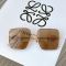Loewe LW50038U Anagram Square Sunglasses In Metal Coffee