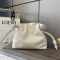 Loewe Medium Flamenco Anagram Clutch In Nappa Calfskin Light Ghost