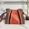 Loewe Medium Flamenco Landscape Clutch In Nappa Calfskin Pecan/Parrot Pink