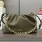 Loewe Medium Flamenco Purse In Mellow Nappa Lambskin Dark Khaki Green