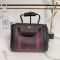 Loewe Medium Madrid Bag In Marquetry Squares Motif Supple Calfskin Black/Burgundy