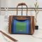 Loewe Medium Madrid Bag In Marquetry Squares Motif Supple Calfskin Caramel/Bright Green
