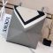 Loewe Medium Puzzle Fold Tote In Marquetry Squares Motif Nappa Calfskin Grey/Light Ghost