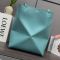 Loewe Medium Puzzle Fold Tote In Shiny Calfskin Aqua Blue