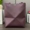 Loewe Medium Puzzle Fold Tote In Shiny Calfskin Burgundy