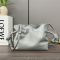 Loewe Mini Flamenco Anagram Clutch In Nappa Calfskin Pearl Grey