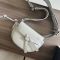 Loewe Mini Gate Dual Bag with Jacquard Strap In Soft Calfskin Pearlescent Grey