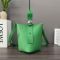 Loewe Mini Pebble Bucket Bag In Soft Grained Calfskin Green