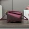Loewe Mini Puzzle Edge Bag In Bicolor Calfskin Dark Burgundy/Crimson
