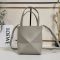 Loewe Mini Puzzle Fold Tote In Shiny Calfskin Grey