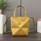 Loewe Mini Puzzle Fold Tote In Hedgehogs Motif Shiny Calfskin Warm Desert