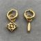 Loewe Mismatched Anagram Hoop Earrings In Metal Gold