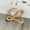 Loewe Pearl Embellished L Monogram Brooch In Metal Gold