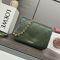 Loewe Puffer Goya In Pleated Shiny Nappa Lambskin Bottle Green