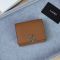 Loewe Anagram Small Vertical Wallet In Pebble Grain Calfskin Brown