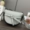 Loewe Small Gate Dual Bag with Jacquard Strap In Soft Calfskin Grey/Coffee