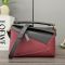 Loewe Small Puzzle Edge Bag In Bicolor Calfskin Burgundy/Chocolate