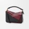 Loewe Small Puzzle Bag In Nappa Calfskin Black/Burgundy