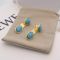 Loewe Turquoise Drop Stud Earrings In Metal Gold/Blue