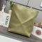 Loewe XL Puzzle Fold Tote In Shiny Calfskin Olive