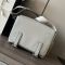 Loewe XS Military Messenger Bag with Jacquard Strap In Supple Smooth Calfskin Pearlescent Grey