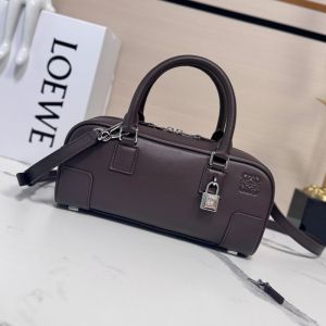 Loewe Amazona 23 Cropped Bag In Nappa Calfskin Dark Brown