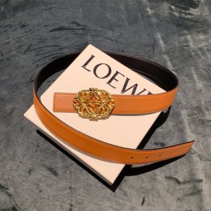 Loewe Anagram Buckle Reversible Belt In Smooth Calfskin Brown