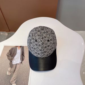 Loewe Anagram Cap In Jacquard and Calfskin White/Black