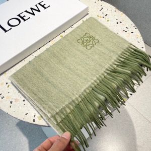 Loewe Anagram Scarf In Cashmere Green