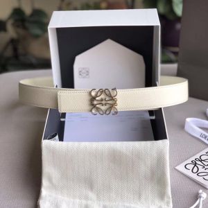 Loewe Anagram Reversible Belt In Epsom Calfskin White