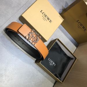 Loewe Anagram Reversible Belt In Smooth Calfskin Brown
