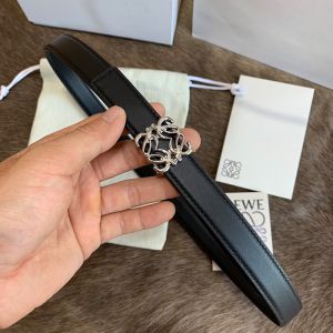 Loewe Reversible Anagram Buckle Belt In Smooth Calfskin Black
