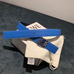Loewe Reversible Anagram Buckle Belt In Smooth Calfskin Blue