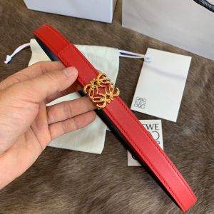 Loewe Reversible Anagram Buckle Belt In Smooth Calfskin Red
