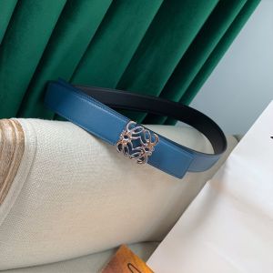 Loewe Reversible Anagram Buckle Belt In Smooth Calfskin Sky Blue