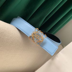 Loewe Anagram Reversible Belt In Smooth Calfskin Sky Blue