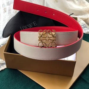 Loewe Anagram Reversible Belt In Smooth Calfskin White/Red